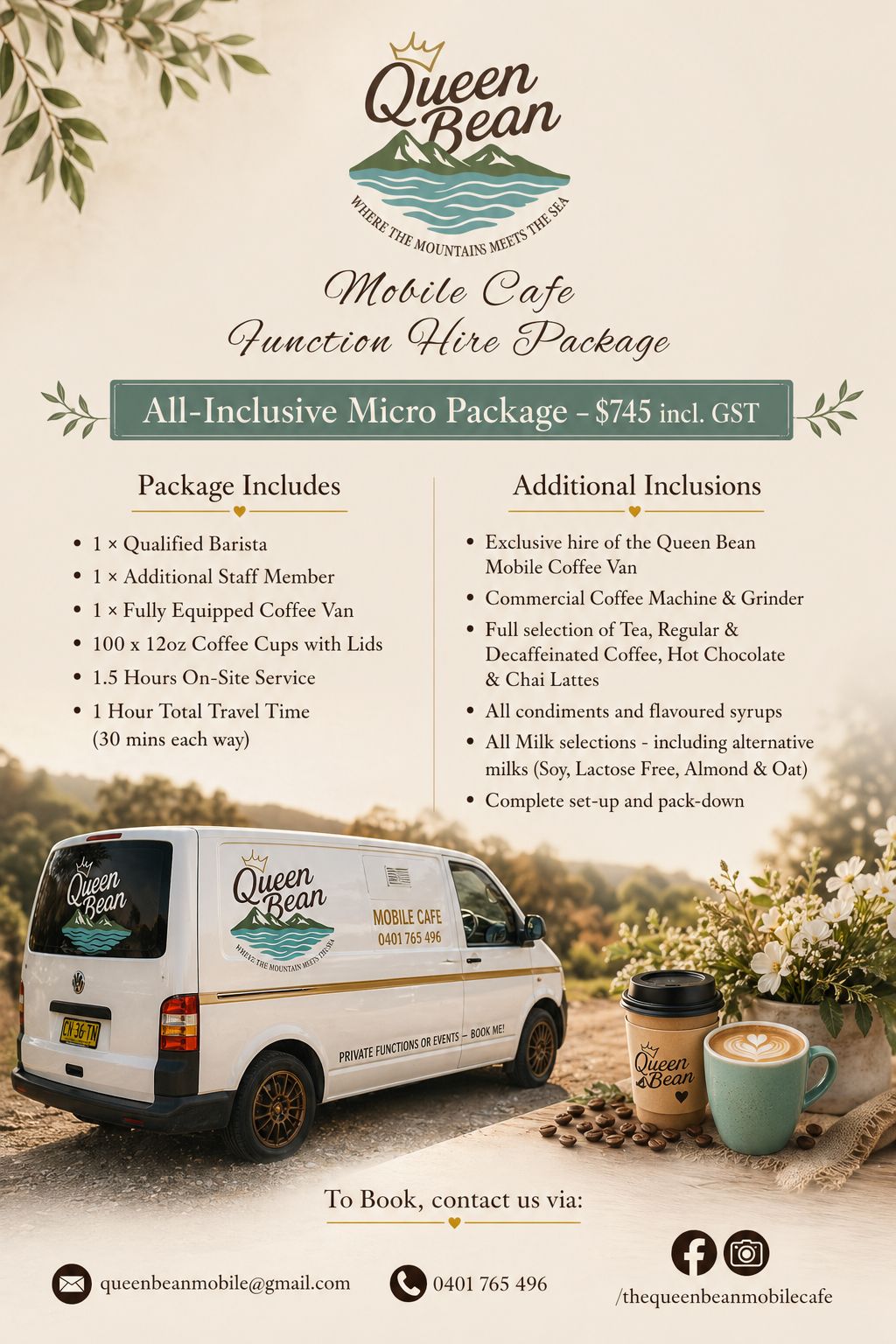 Queen Bean All-Inclusive Micro Package details